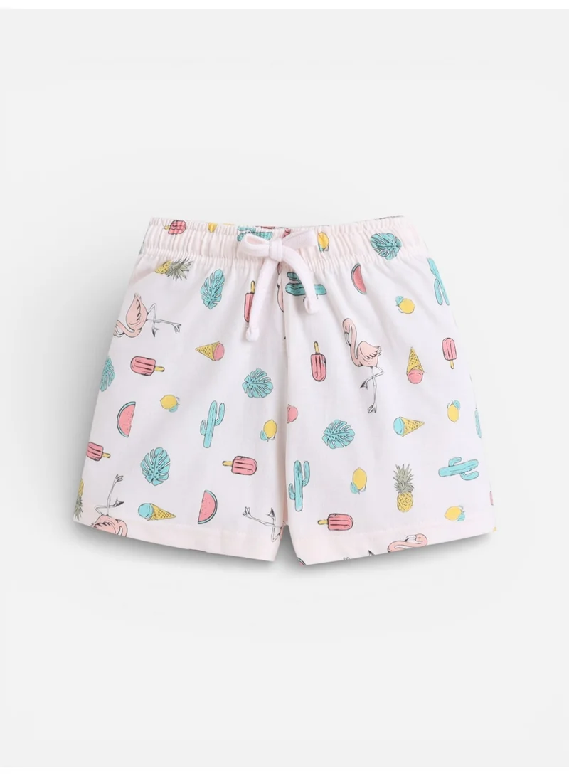 Victor And Jane  Girls West Coast Print Cotton Pajama Set – T-Shirt & Shorts Nightwear for Women | Best Price UAE